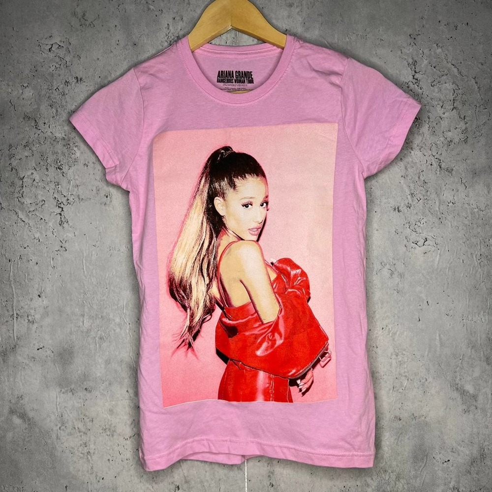 Ariana Grande Dangerous Woman Tour Pink Graphic Short Sleeve Shirt